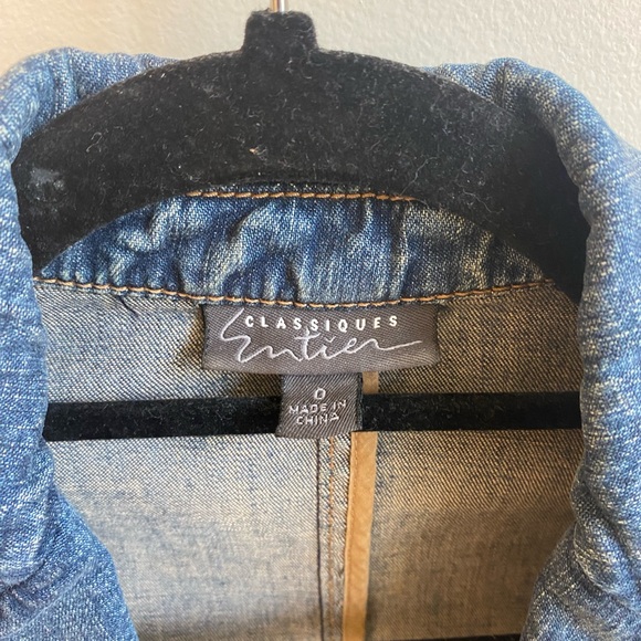 Classiques Entier women’s jean jacket fitted cut size 0 - Picture 3 of 4
